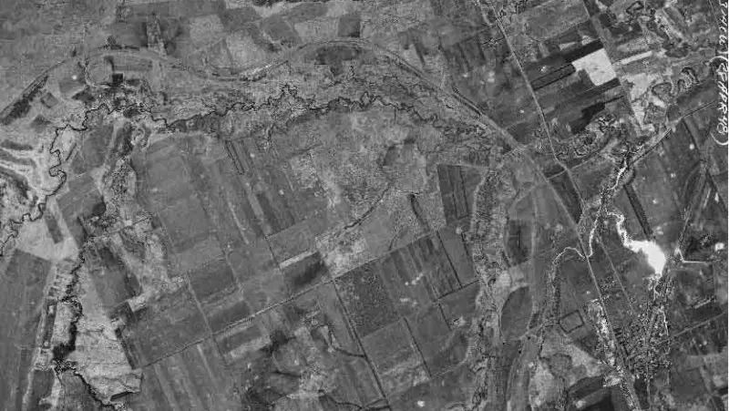 1948年に米軍が撮影した忠類市街の空中写真